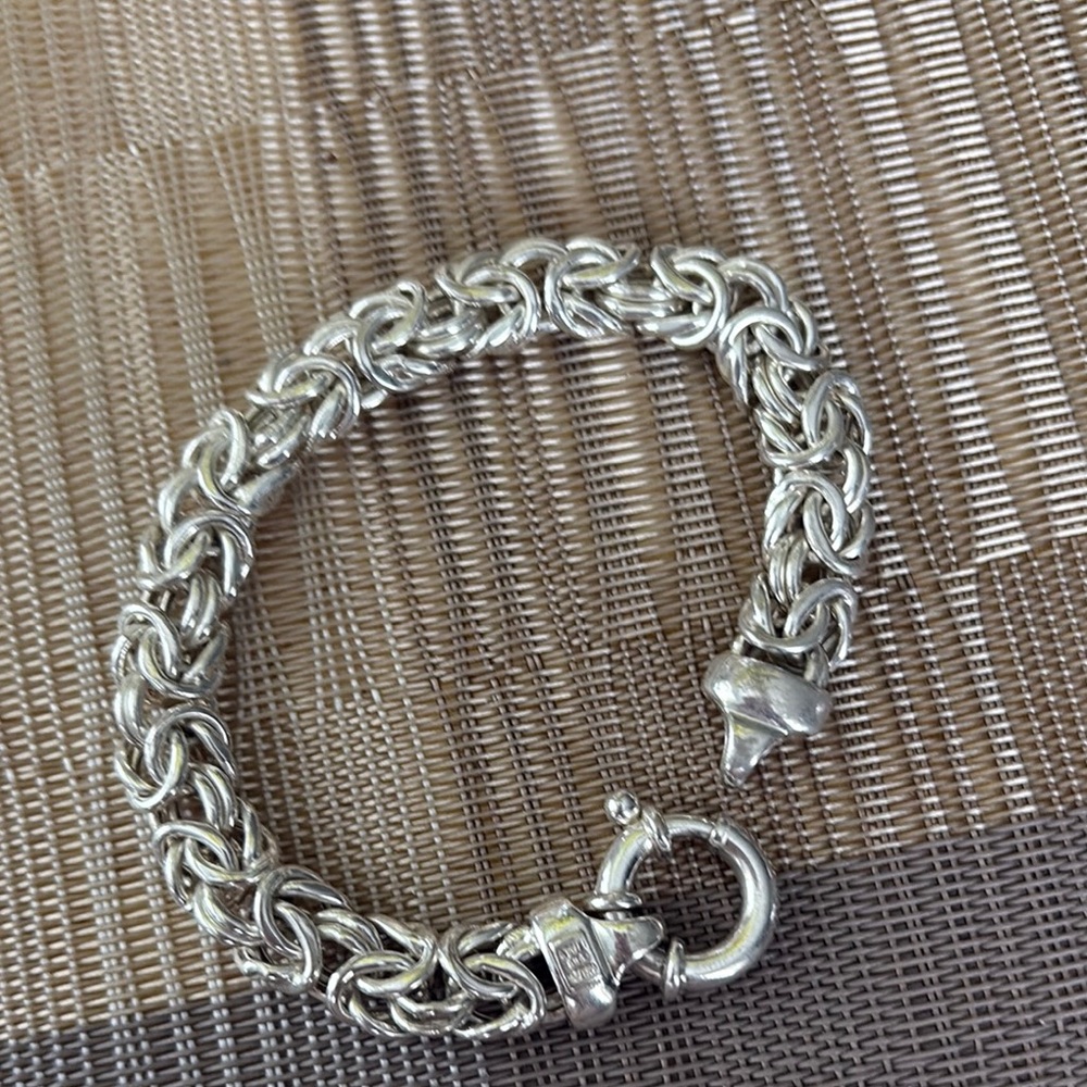 Elegant Sterling Silver byzantine Chain Bracelet